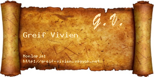 Greif Vivien névjegykártya